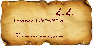 Lentner Lóránt névjegykártya