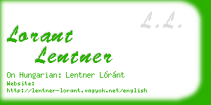 lorant lentner business card
