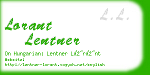 lorant lentner business card